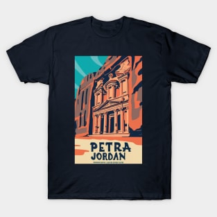 A Vintage Travel Art of Petra - Jordan T-Shirt